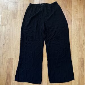 Eileen Fisher Petite Georgette Silk Crepe With Slits Black PS Straight Elastic